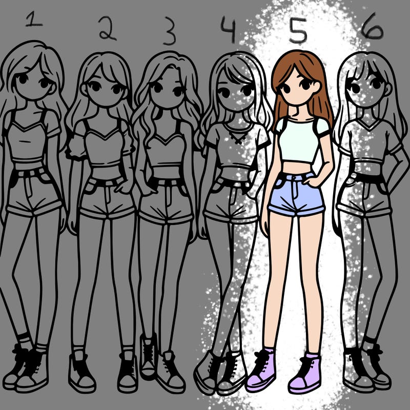 a group of girls wearing crop tops and shorts