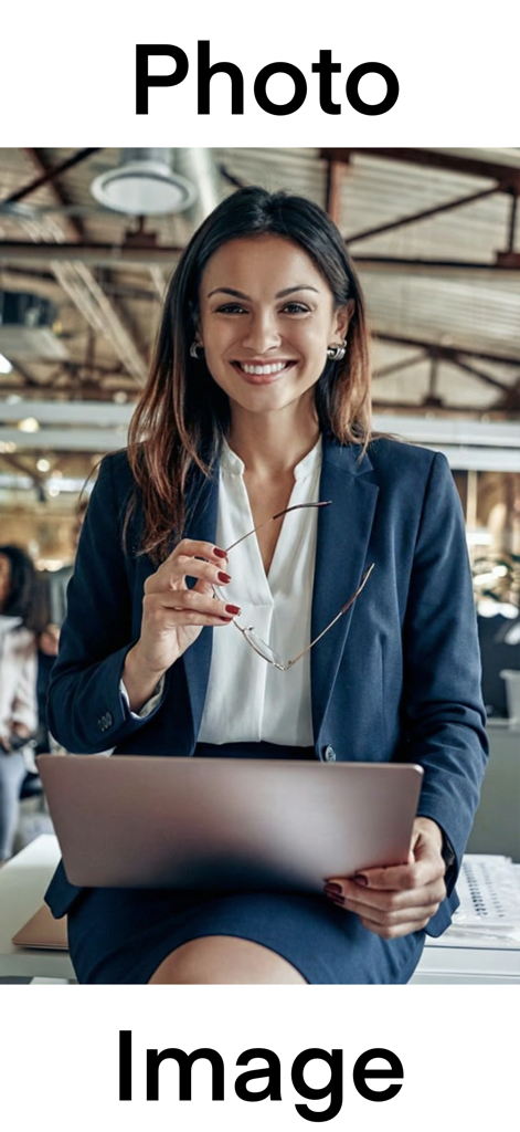 AI Photo Editing - A high quality professional portrait of a woman in an office setting for AI photo editing