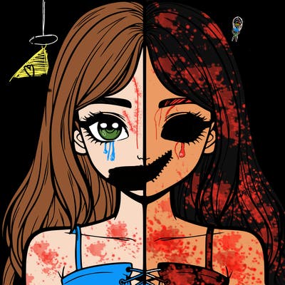 realistic girl split