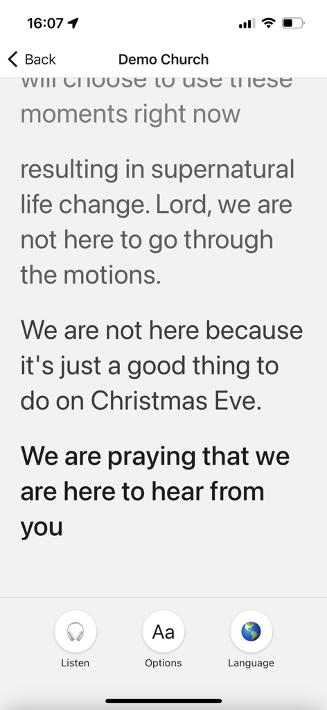 Kaleo AI - Real time church sermon captions and translation interface on the Kaleo AI app
