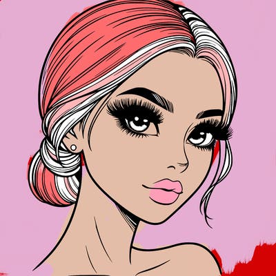 realistic girl with lashes