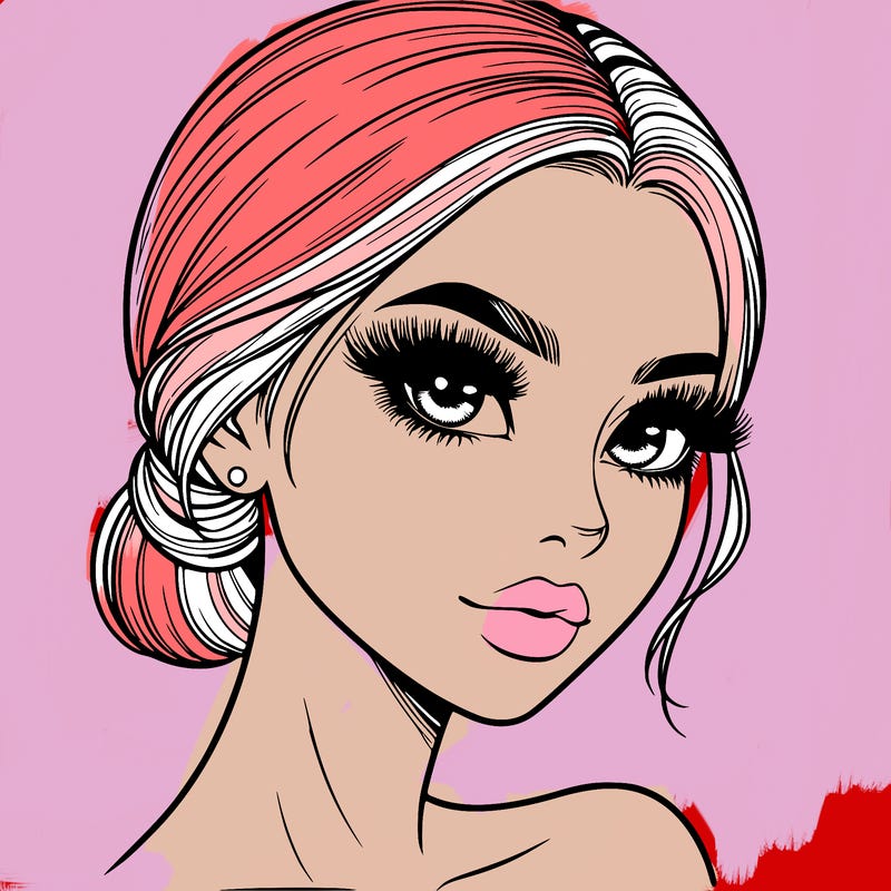 realistic girl with lashes