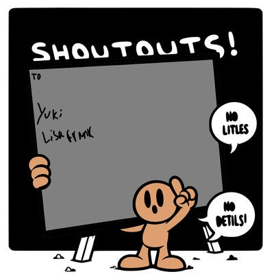 blank canvas that says above it shoutouts