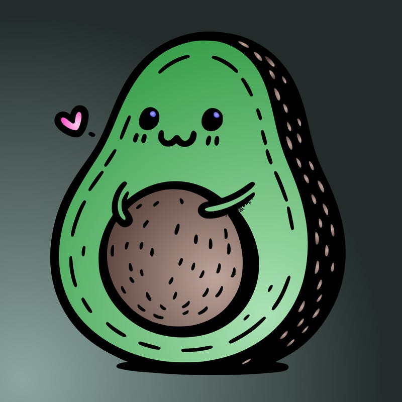 an avocado hugging an avocado