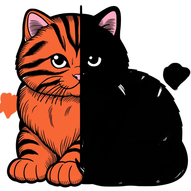 realistic split cat