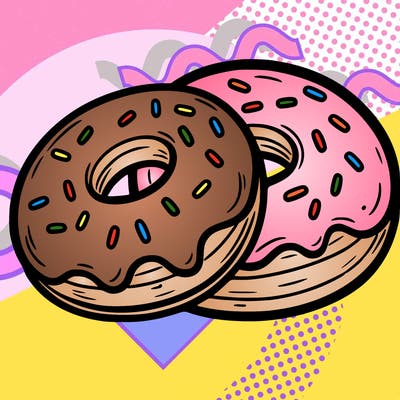 a piece of food doughnuts