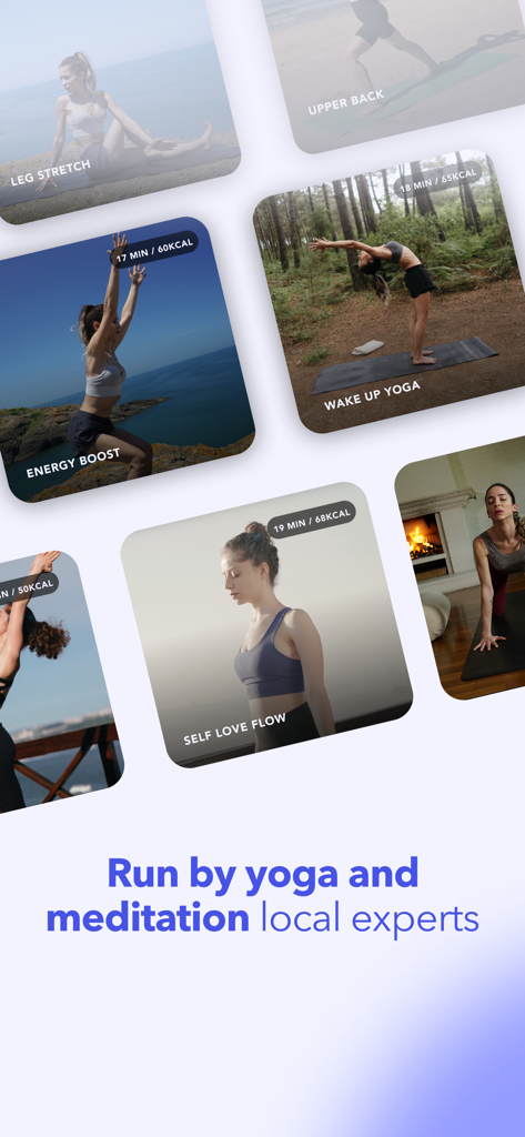 Meditopia Yoga - Varias opciones de entrenamiento de yoga dentro de la aplicación móvil Meditopia Yoga