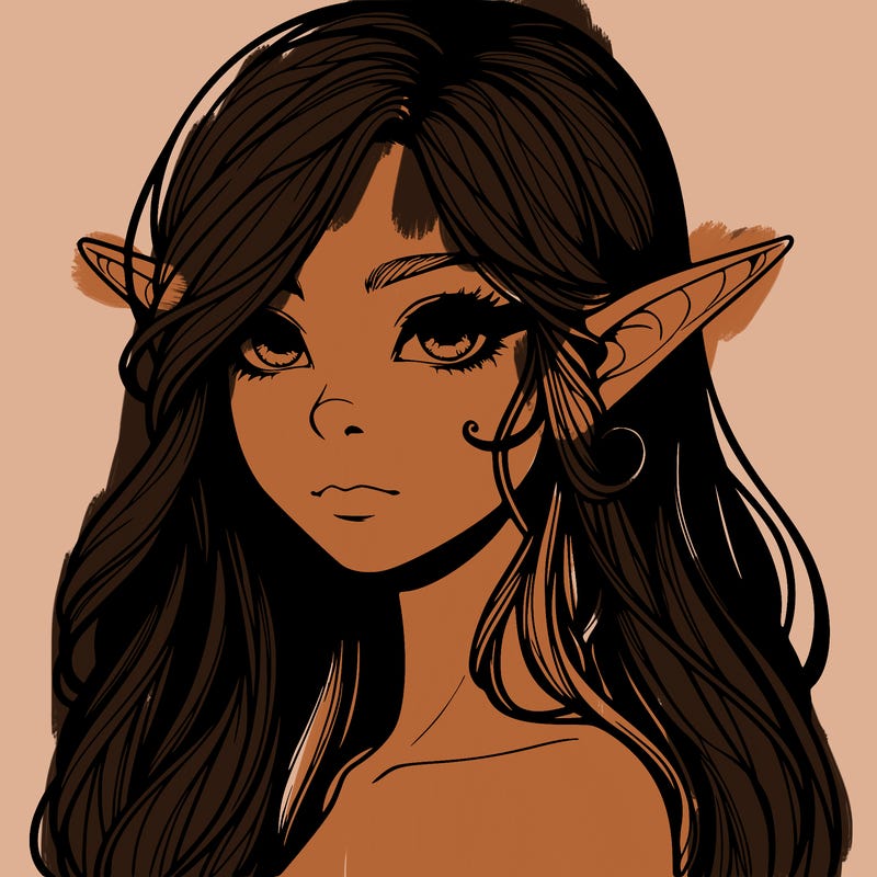 elf girl realistic dark fantasy