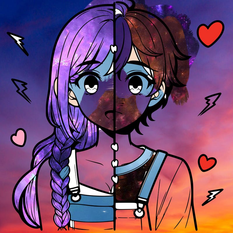 realistic girl boy split