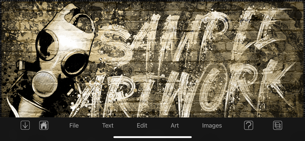 Graffiti Fonts - Graffwriter - Urban graffiti artwork with a gas mask illustration and sample text on a textured brick background
