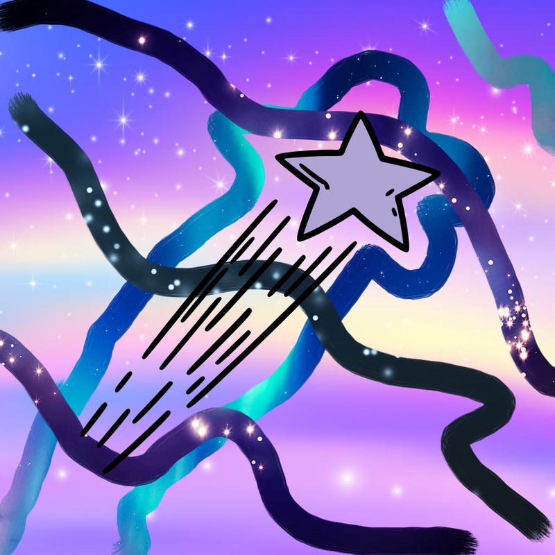 a shooting star in the sky