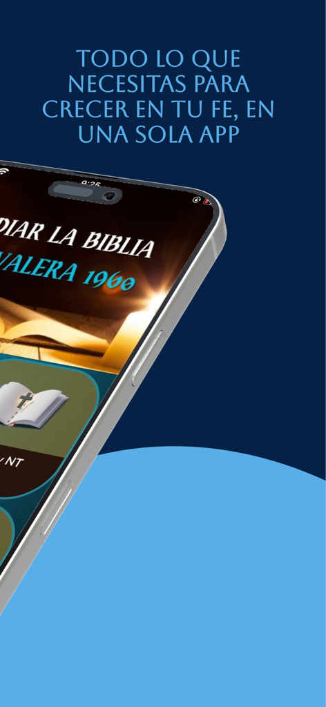 iPhone screen showing the Estudio Biblia Reina Valera 1960 app in Spanish