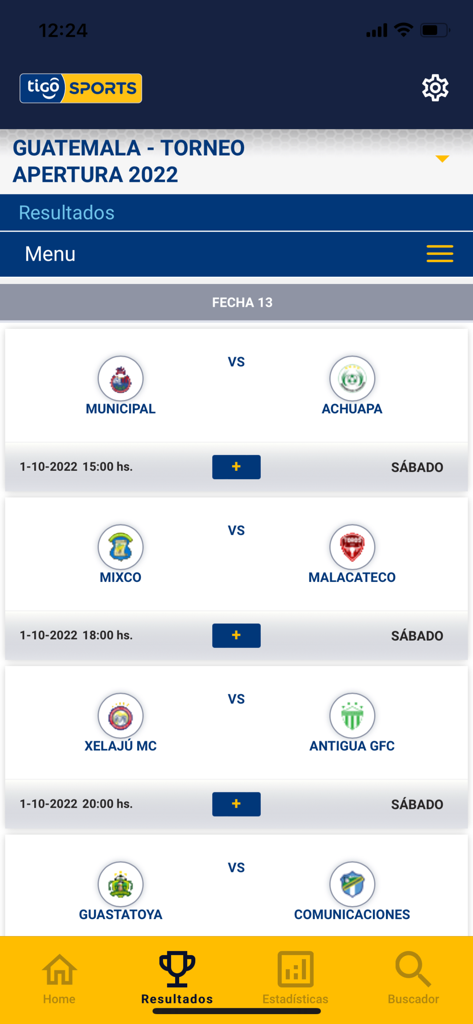 Tigo Sports Guatemala - Soccer match fixtures and schedules for the Guatemalan league on Tigo Sports app