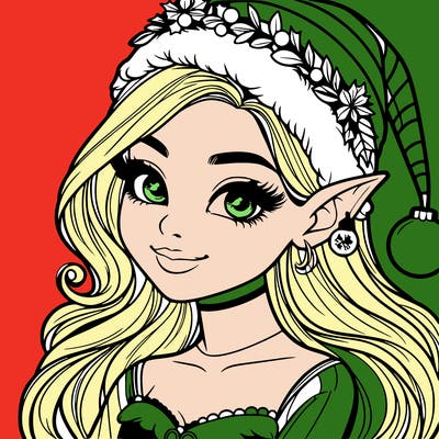 christmas girl elf realistic