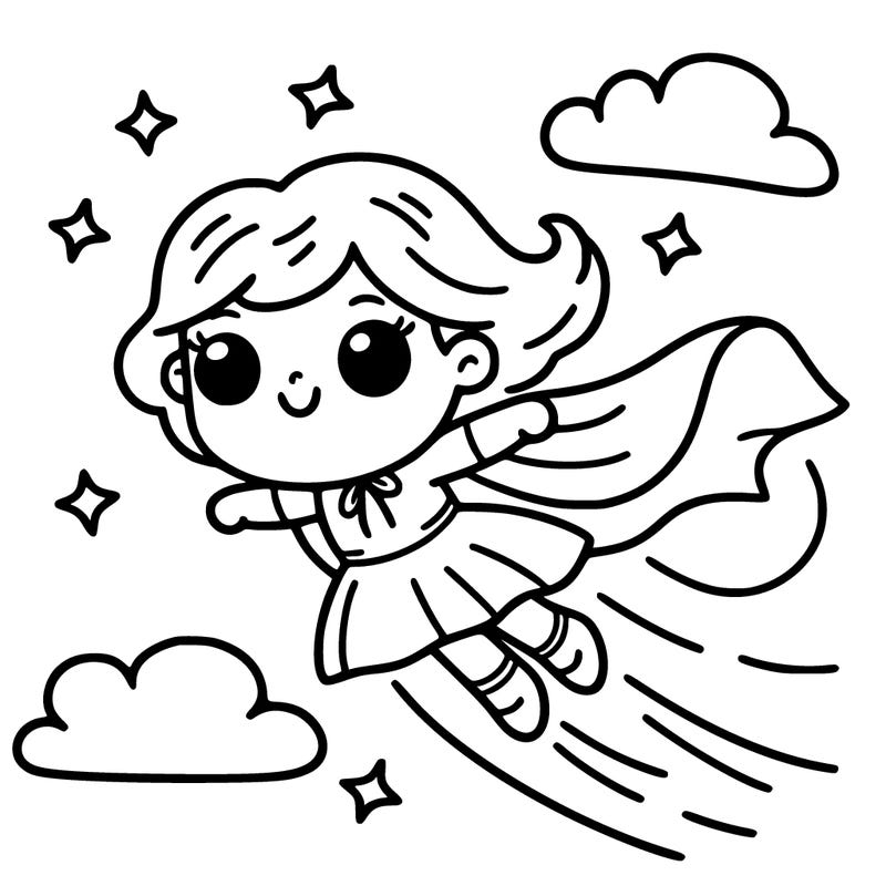 an girl that is flying