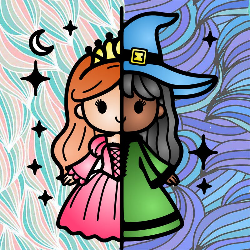 split princess and witch