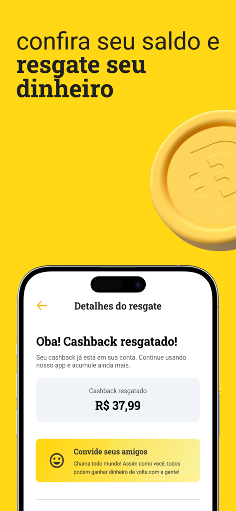 Dinerama - Dinerama app interface showing a successful cashback withdrawal confirmation