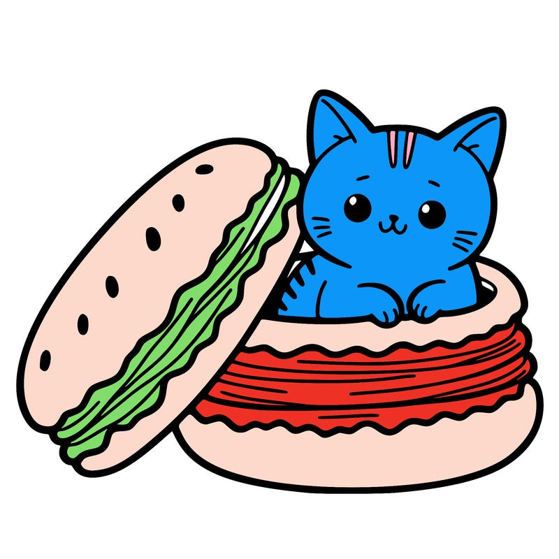 cat in a macaron