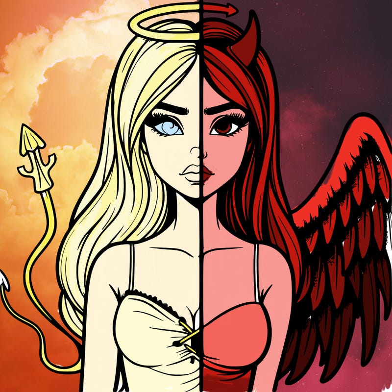 devil vs angel realistic girl