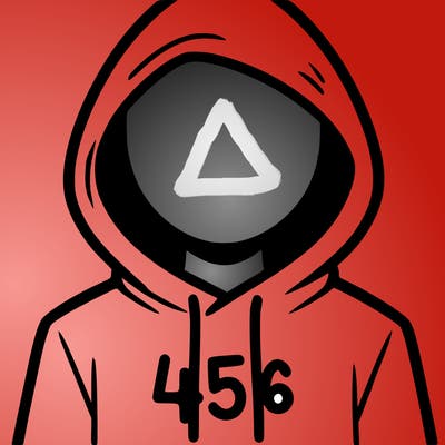 a person with non face waering a hoodie with a 456 symbol