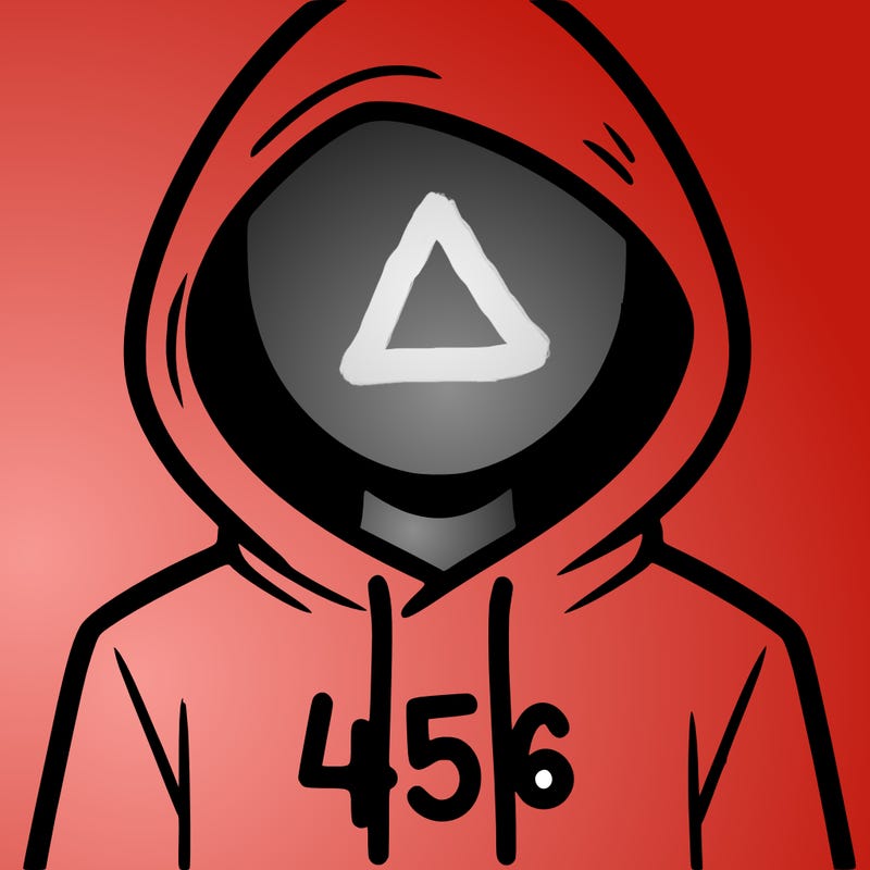 a person with non face waering a hoodie with a 456 symbol