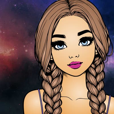 realistic girl with braids