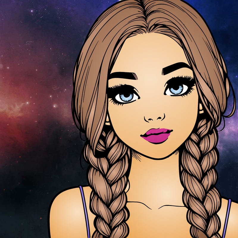 realistic girl with braids