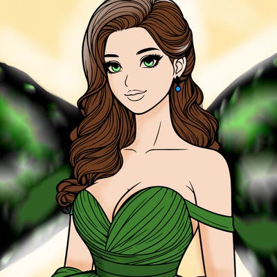 realistic woman in a beautiful dress