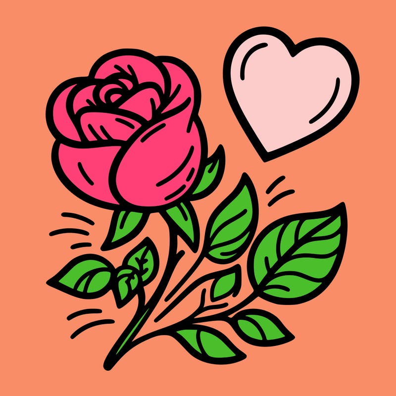 rose and heart