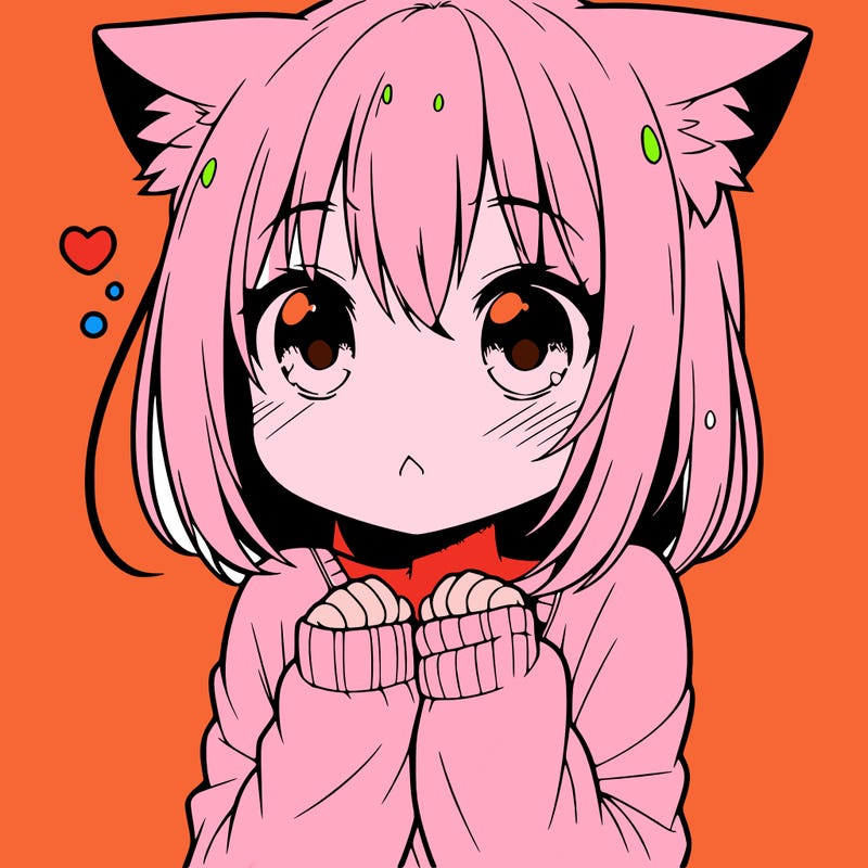 shy anime catgirl