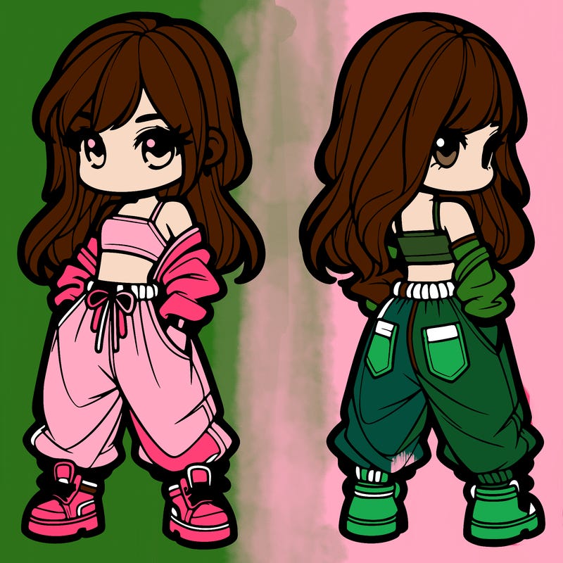 girl in crop top and baggy pants