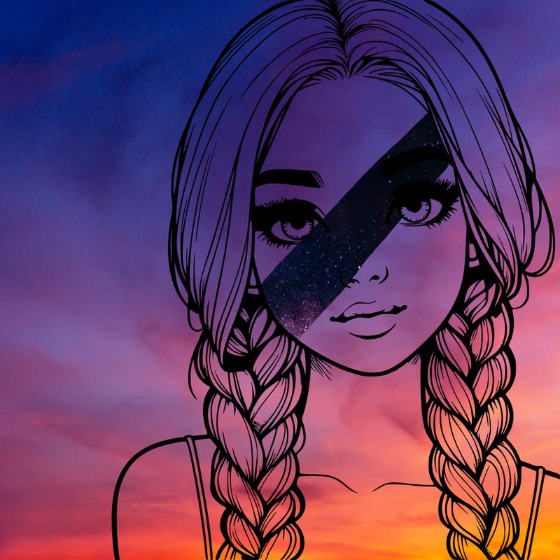 realistic girl with braids