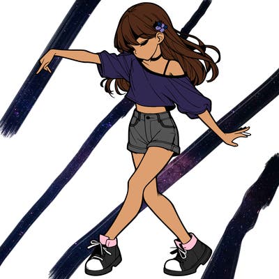 realistic girl danceing