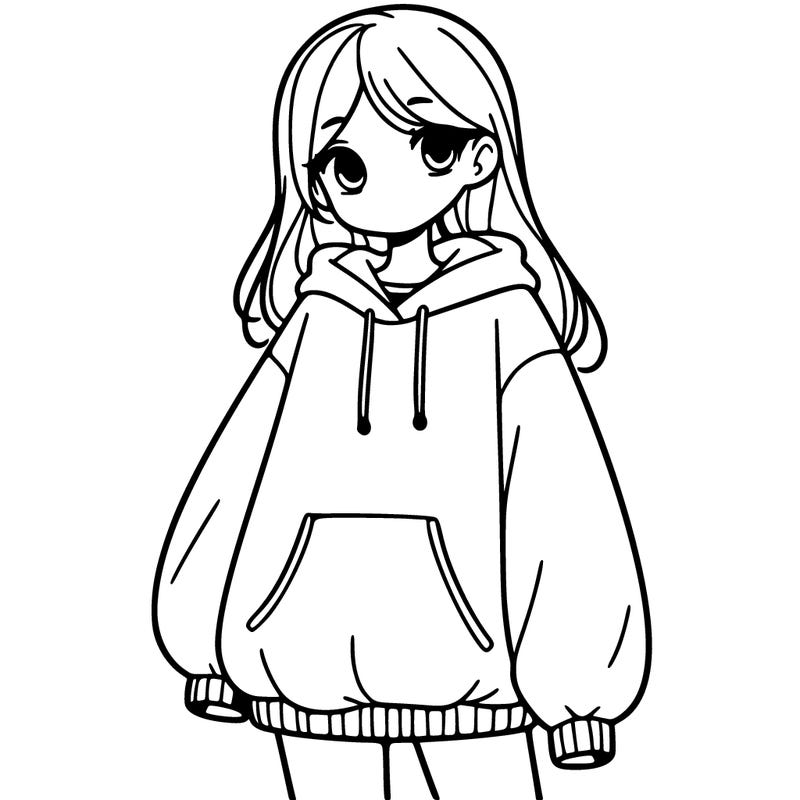 girl with big sweatshirt