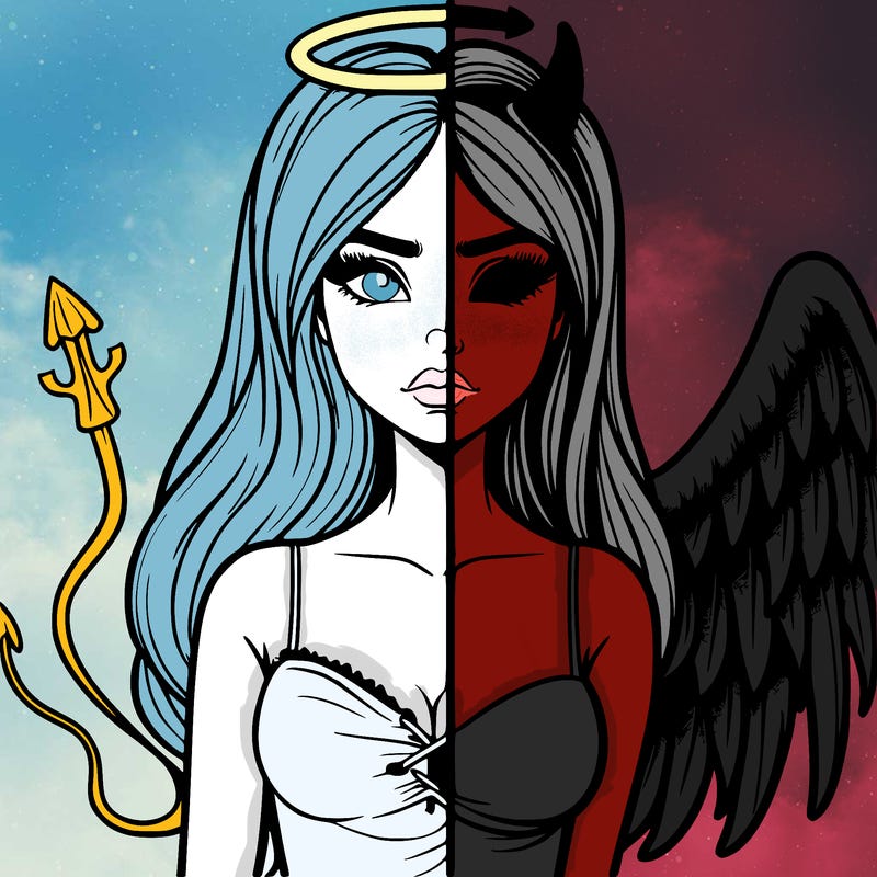 devil vs angel realistic girl