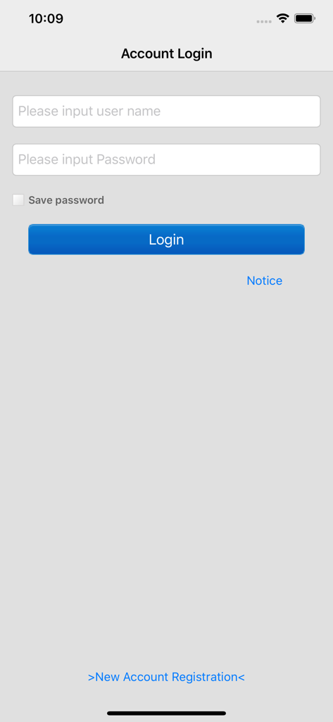 WIWACAM - Account login screen for the WIWACAM security app showing username and password fields