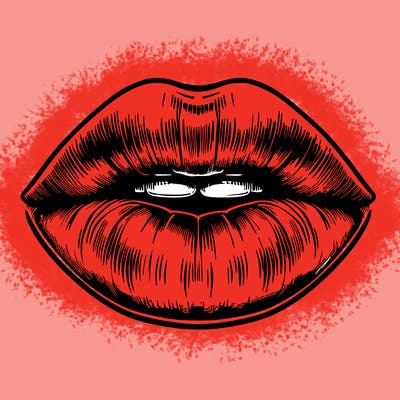 realistic mouth with lips