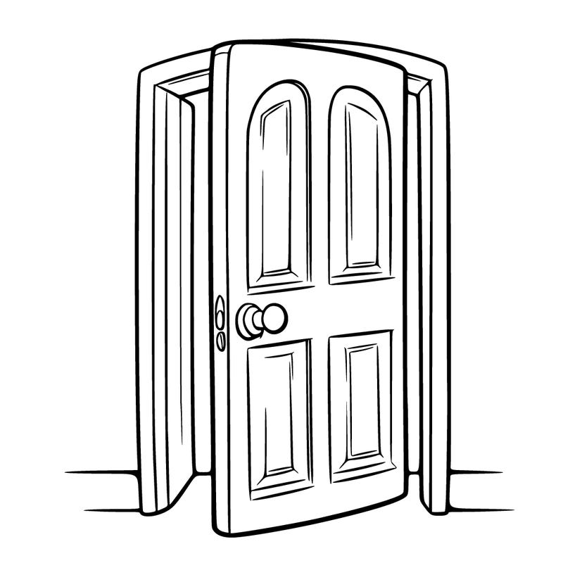 door slightly open