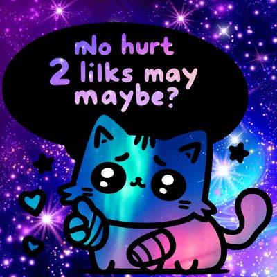 cute cat thats been hurt saiying 2 likes maybe