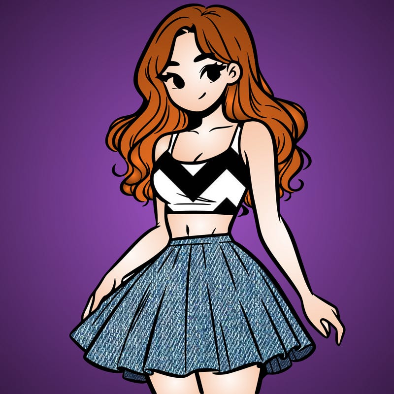 woman in a skirt and crop top