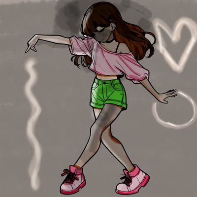 realistic girl danceing