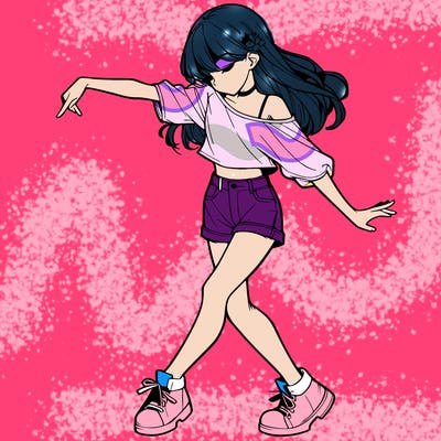 realistic girl danceing