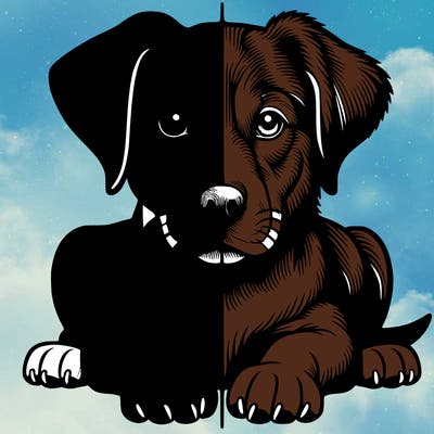 realistic dog split picture