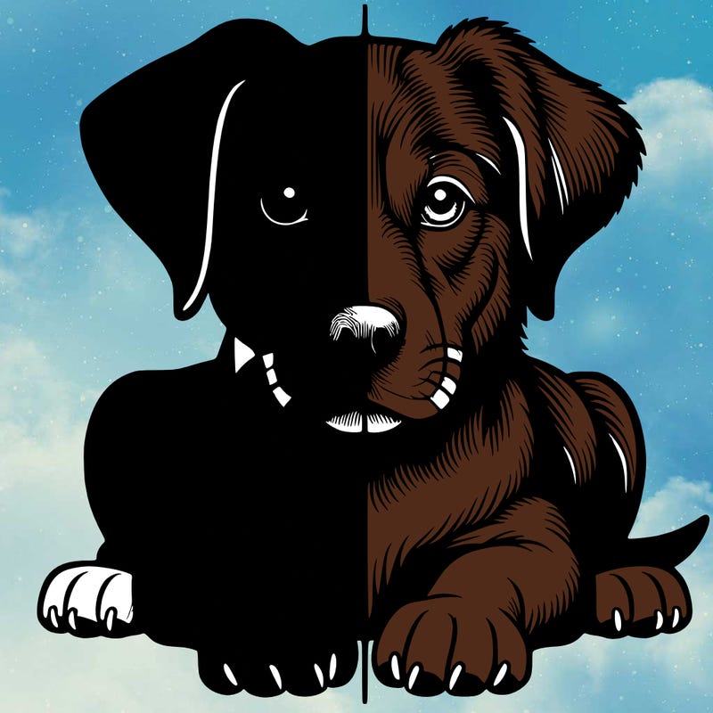 realistic dog split picture