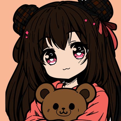 anime girl wearing a bear pajama