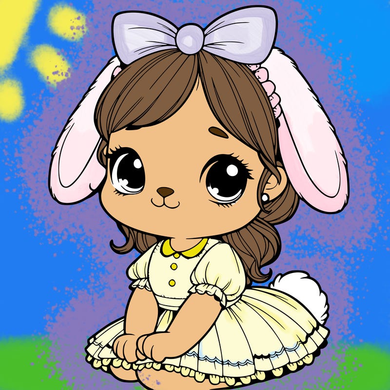 cute easter bunny girl realistic