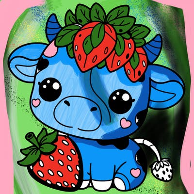 cute strawberry cow