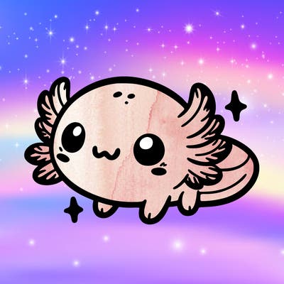 cute easy baby axolotl