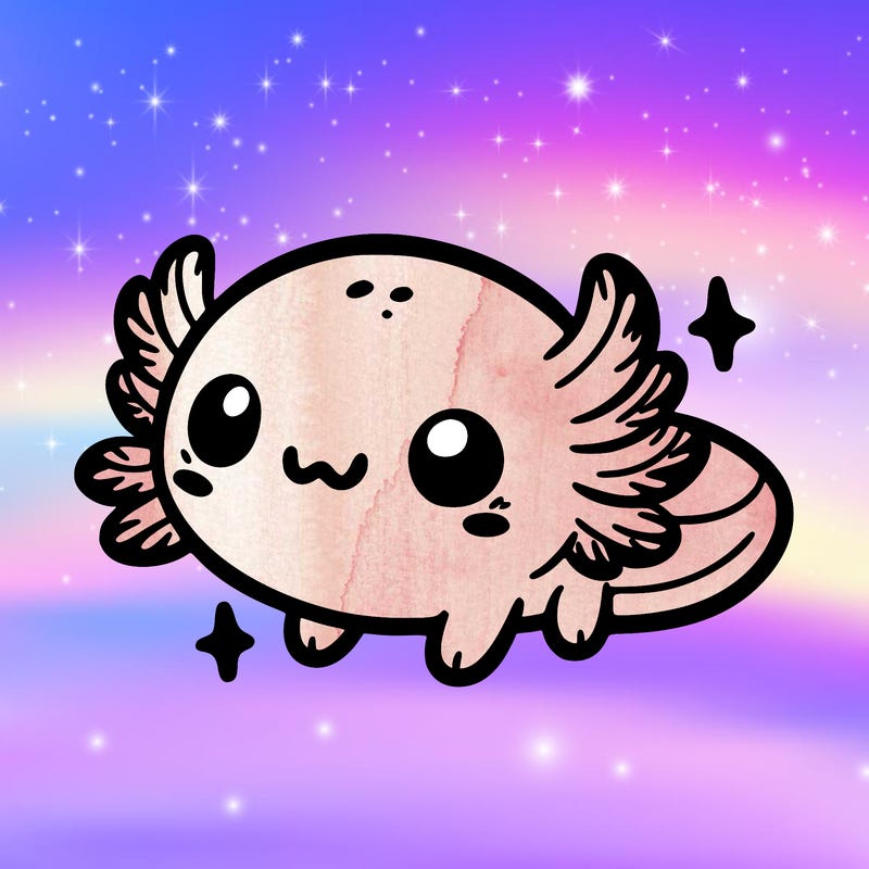 cute easy baby axolotl