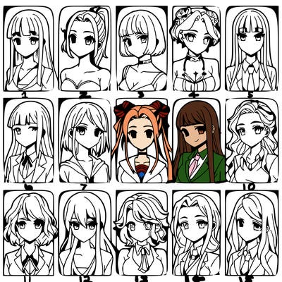 girls that look diffrent anime